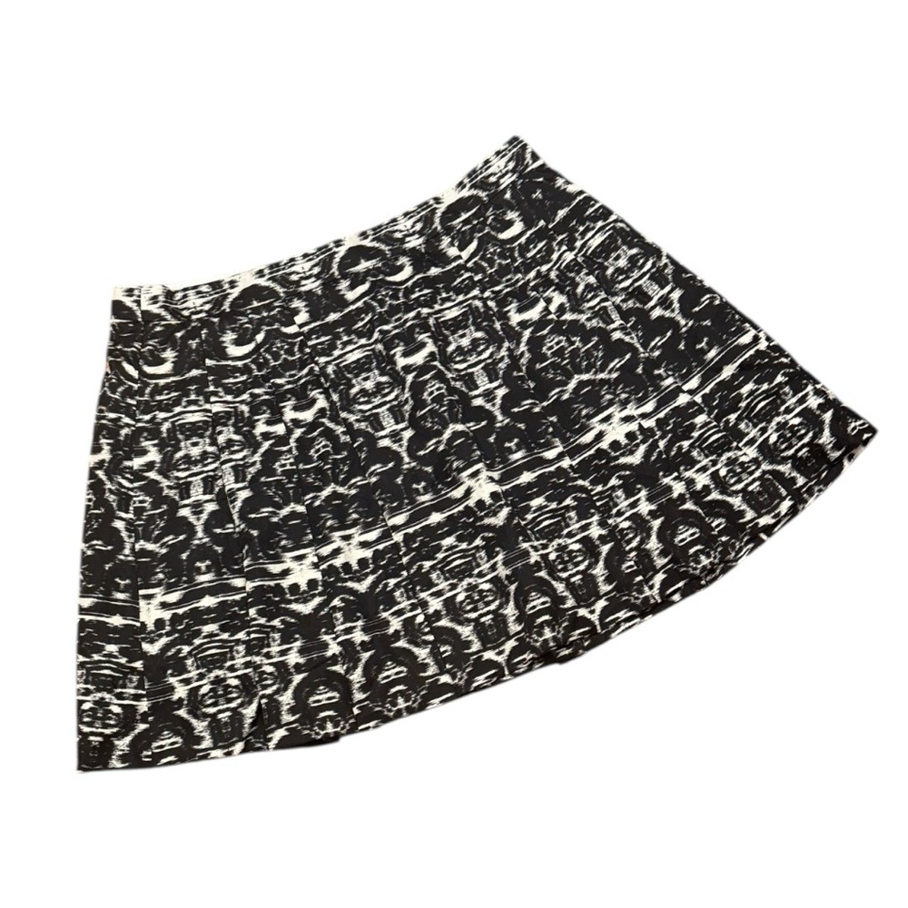 J. Crew Black and White Ikat Print A-Line Mini Skirt Size 14
